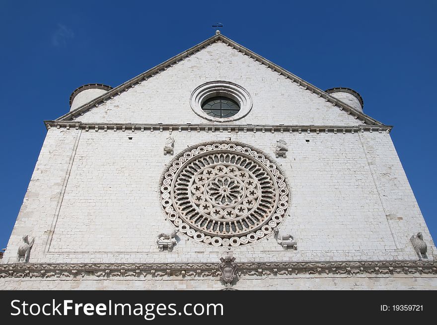 View of an ancient basilica in Assisi. View of an ancient basilica in Assisi