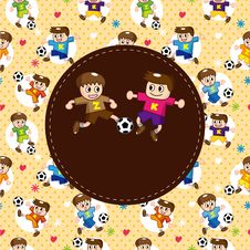 Cartoon Soccer Player Card Royalty Free Stock Images
