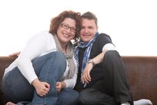 Couple Close On The Couch Royalty Free Stock Images