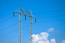 Electricity Pylon With Blue Sky Stock Photo Electricity Pylon With Blue Sky Stock Photo
