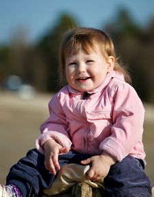 Happy Baby Girl In Park Stock Photo Happy Baby Girl In Park Stock Photo