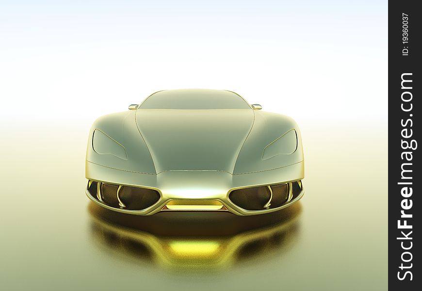 The front of the metallic sportscar