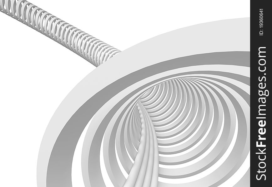 3d abstract tunnel on a white background. 3d abstract tunnel on a white background