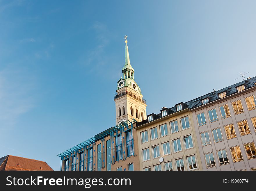 Famous Peterskirche church in Munich, Germany