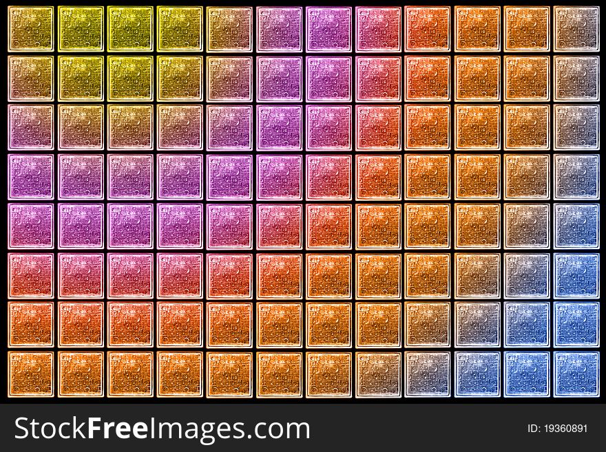 Color Pattern of Glass Block Wall. Uneven diffuse lighting version. Design component