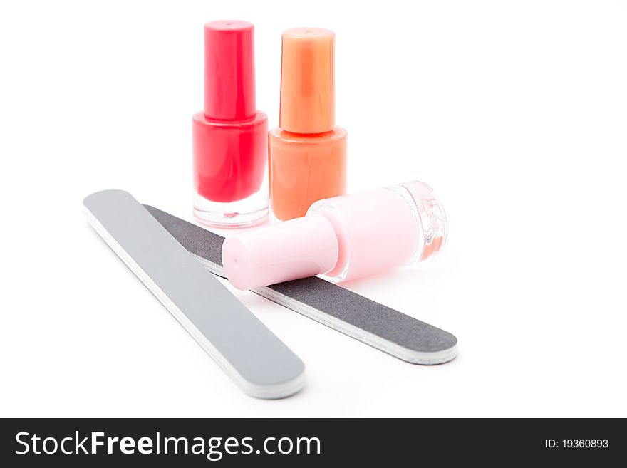 Tools for manicure and  varnish. Tools for manicure and  varnish