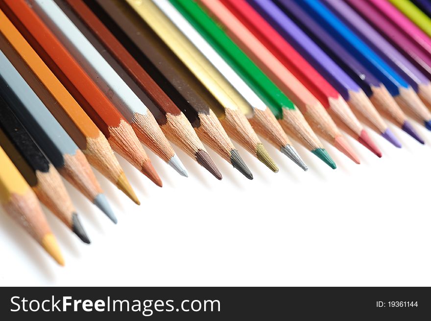 Many Colorful School Pencils Isolated
