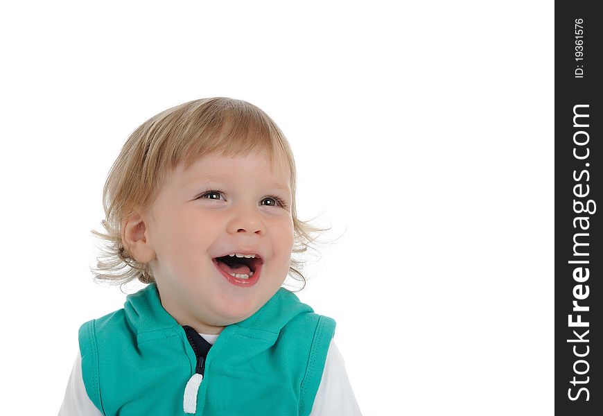 Cute Little Child 2 Years Old Smiling . Isolated