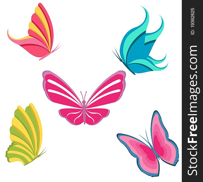 Illustration of floral butterfly on white background. Illustration of floral butterfly on white background