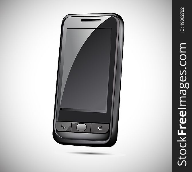Illustration of mobile phone on white background
