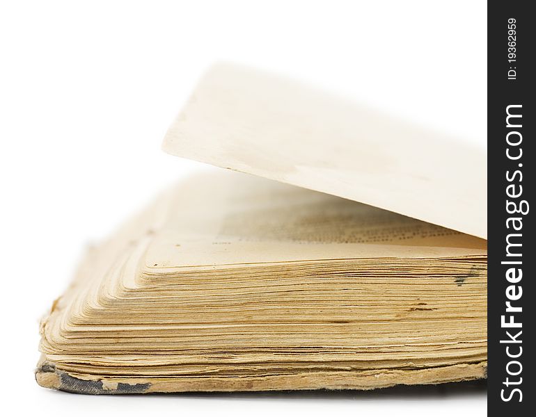 The ancient book on white background