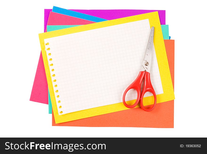 Colour Paper With A Paper Clip