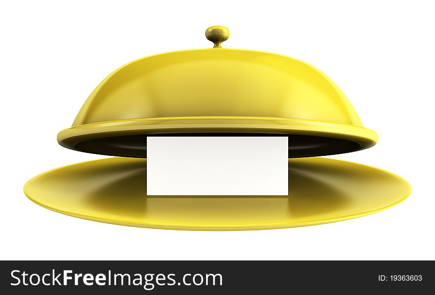 Open Golden Tray With Blank Card