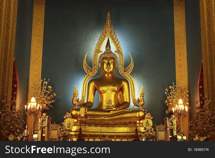 Buddha image of Wat Benchamabophit, Bangkok, Thailand