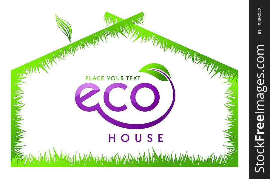 Eco Green Grass House Isolated