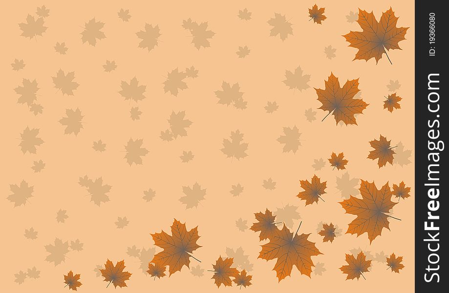 Maple Leaves Flying In The Autumn Background