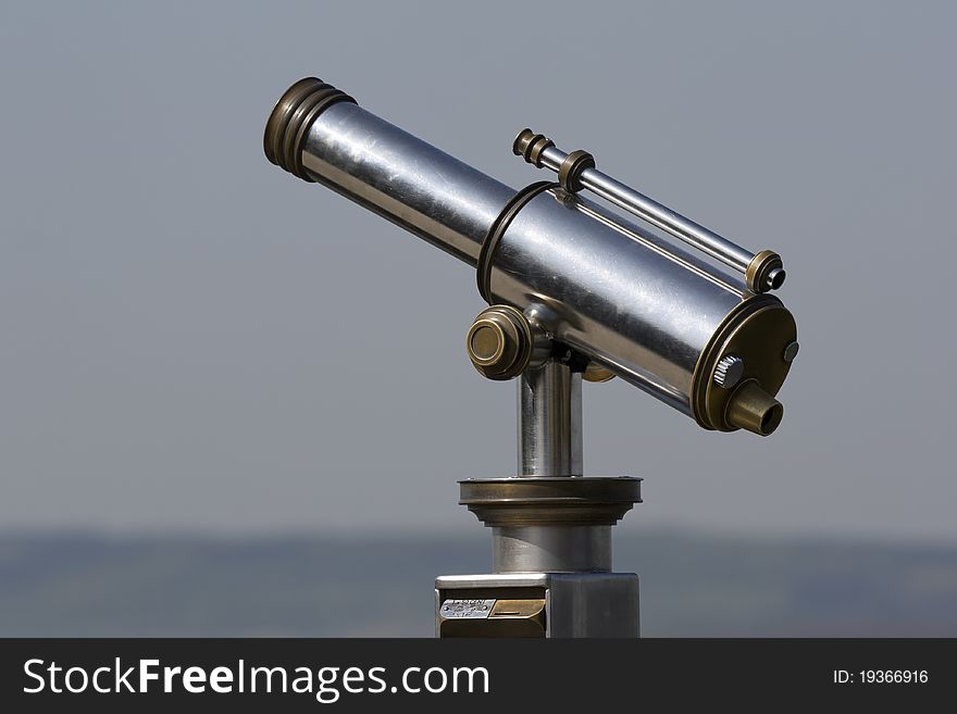 A coin telescope for touristic viewing. A coin telescope for touristic viewing