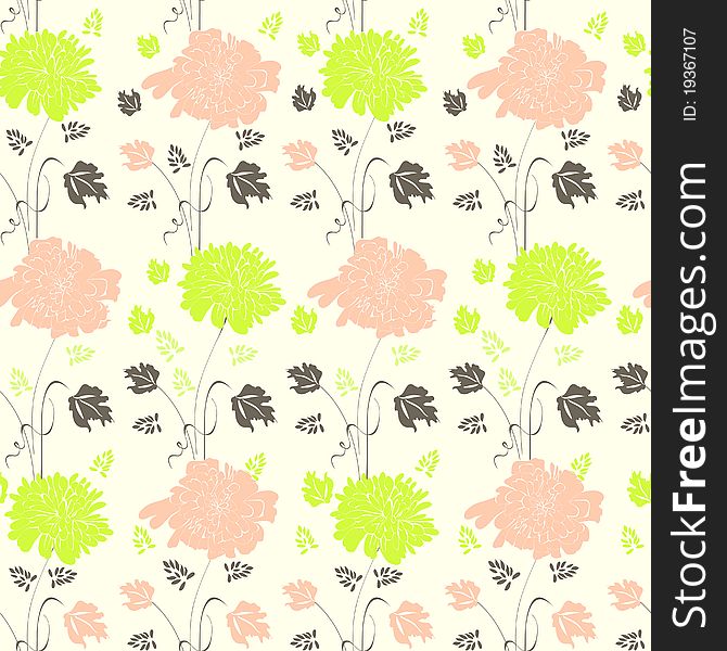 Seamless Pattern With Flowers