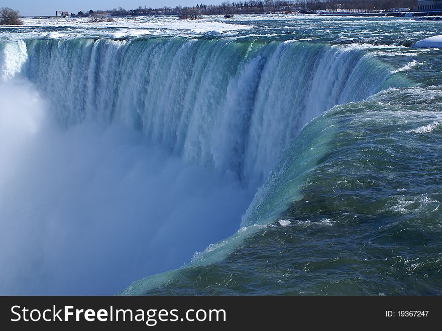 Edge of Niagara Falls Waterfall- Niagara Falls, Canada. Edge of Niagara Falls Waterfall- Niagara Falls, Canada