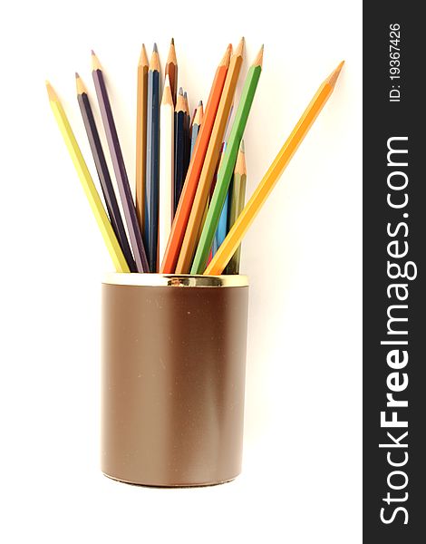 Pencils colored pencils, plastic door. Pencils colored pencils, plastic door.
