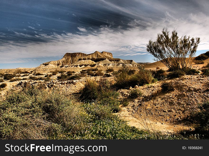 View of desert landscape in the Negev. View of desert landscape in the Negev