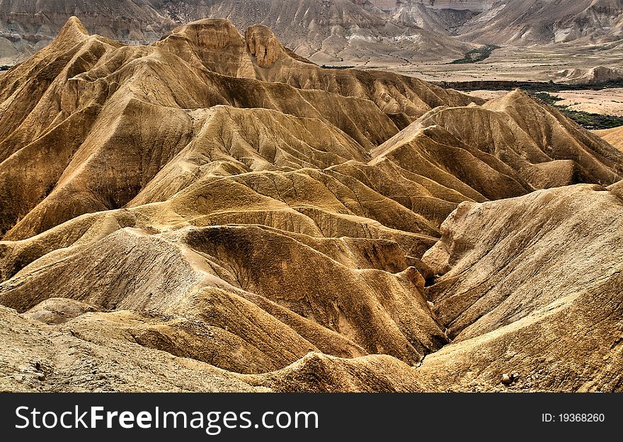 Sand stone landscape in the Negev, Israel