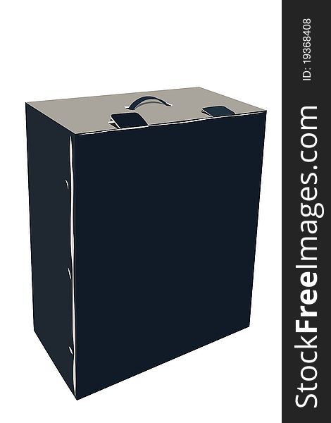 Illustration of big black box under the white background