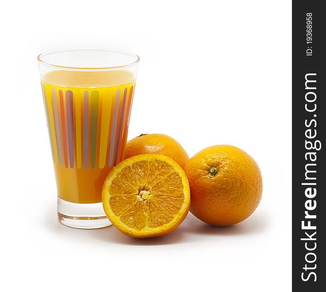 Natural Orange Juice isolated on white background