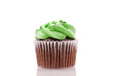 Green Frosted Chocolate Cupcake Stock Image Green Frosted Chocolate Cupcake Stock Image