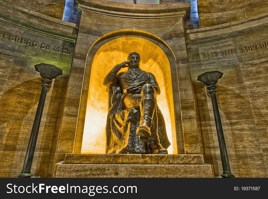 Manuel Belgrano statue inside the Monumento a la Bandera located at Rosario. Manuel Belgrano statue inside the Monumento a la Bandera located at Rosario