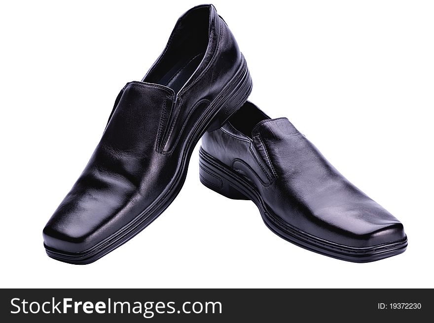 Pair of man's shoes on a white background