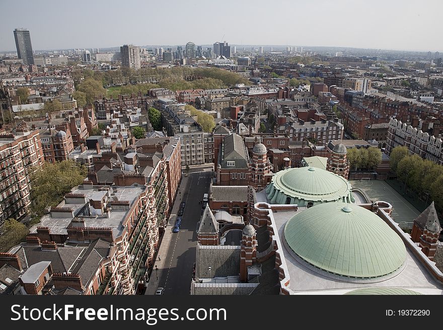 View from Westminster Cathedral in London, England, UK. View from Westminster Cathedral in London, England, UK
