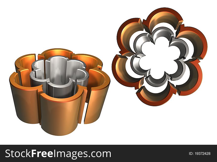 Design element for Crop - abstract flower - 3D