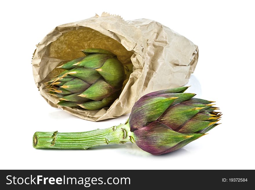 Artichoke isolated on white background