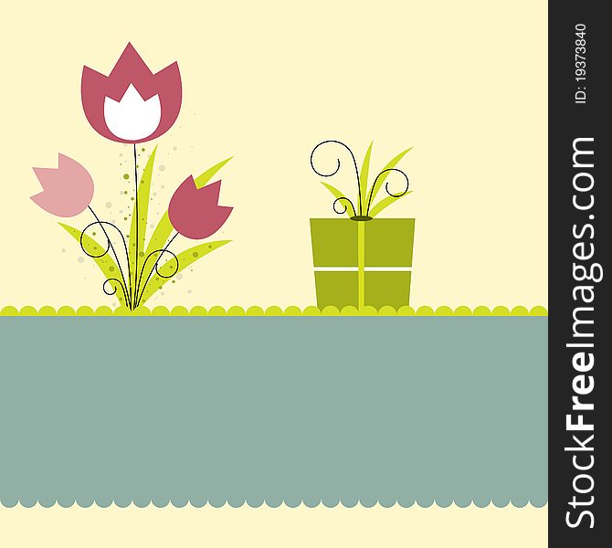 Background With Flowers. Vector Illustration