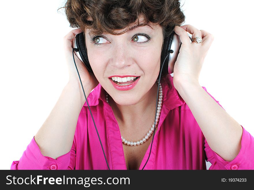 Young Lady Listening To Music