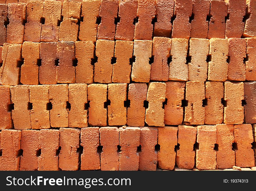 Bricks texture, Stack of bricks for construction.