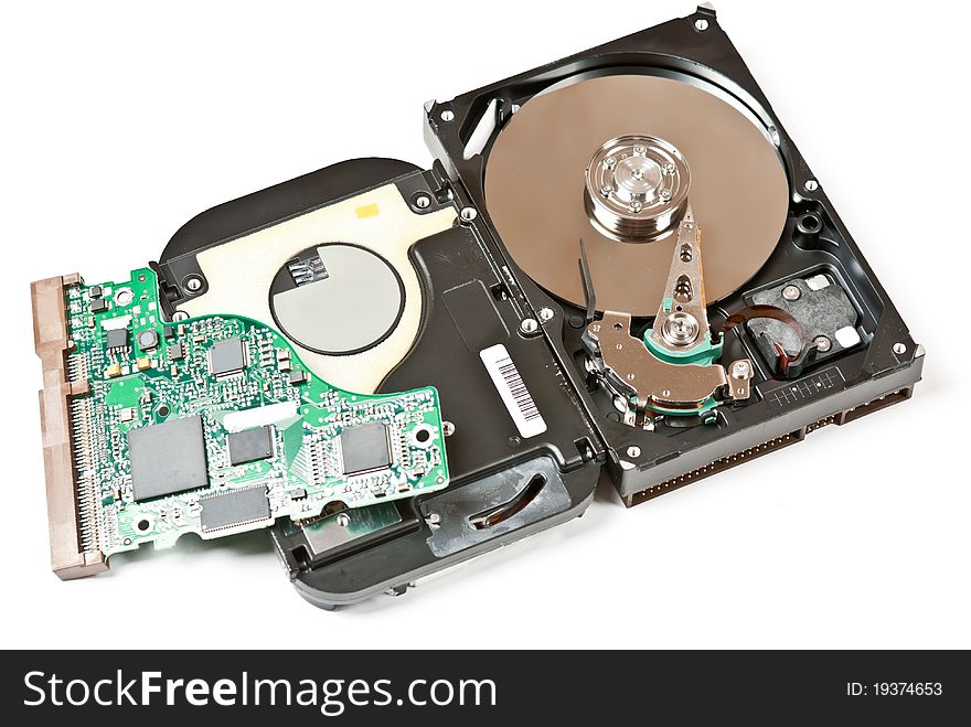 Opened hard drive