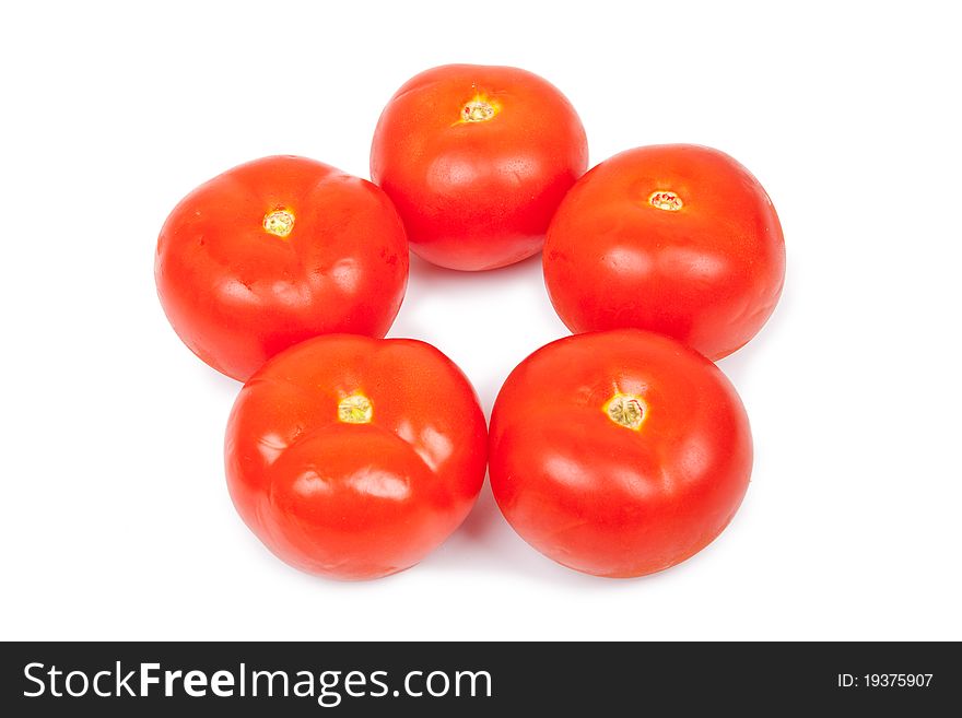 Some Red Tomatos In Group Isolated
