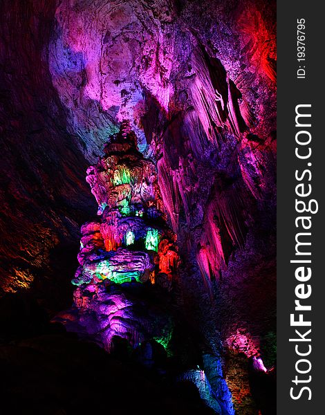 Colorful stalactite in the cavern. Colorful stalactite in the cavern