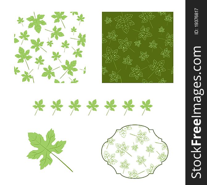 Seamless green wallpaper with leaves. Seamless green wallpaper with leaves