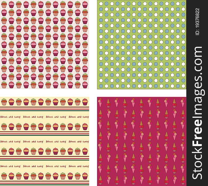 Seamless wallpaper with muffins