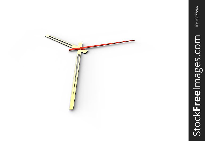 3d illustration of clock of watch on white backgound. 3d illustration of clock of watch on white backgound