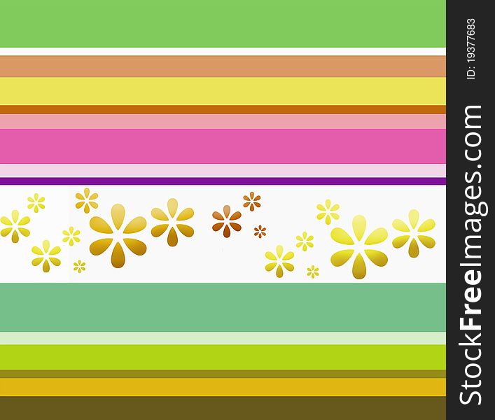 Colorful backround with flowers andstripes. Colorful backround with flowers andstripes