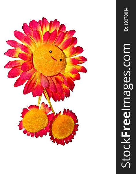 Isolated toy of smiling sunflower, a gift for mother's day