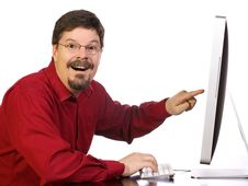 Mature Business Man Working On The Computer Stock Photo