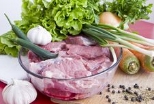Beef Meat On Table And Vegetables Royalty Free Stock Images Beef Meat On Table And Vegetables Royalty Free Stock Images