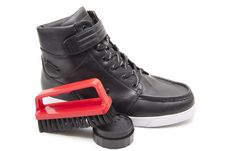 Shoe With Polish And Shoe Brush Royalty Free Stock Photos Shoe With Polish And Shoe Brush Royalty Free Stock Photos