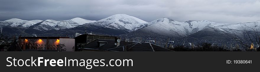 A Novorossiysk city skyline p ort in morning