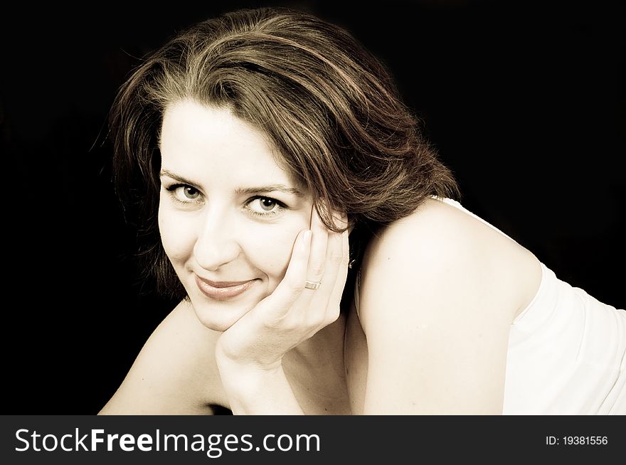 Portrait of an Attractive woman smiling. Portrait of an Attractive woman smiling